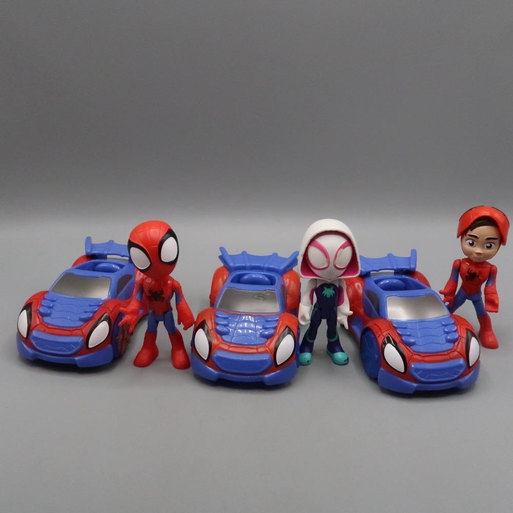 Marvel Spidey & His Amazing Friends Ghost & Spiderman Action Figure Car Lot